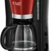 Kaffeemaschinen Russell Hobbs Colours Plus+ Flame Digitale Glas-Kaffeemaschine Rot