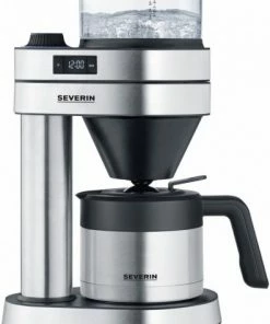 Kaffeemaschinen Severin KA 5761 Caprice Kaffeeautomat Mit Timer Edelstahl-gebürstet/schwarz-matt