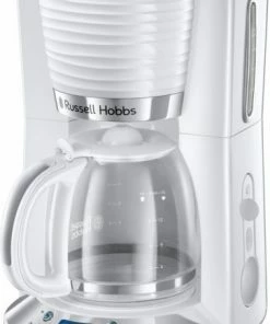 Kaffeemaschinen Russell Hobbs Inspire White Glas-Kaffeemaschine Weiß
