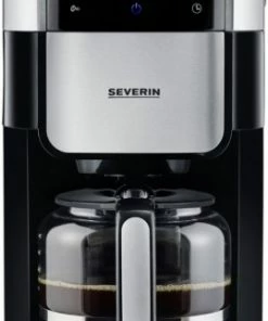 Kaffeemaschinen Severin KA 4813 Kaffeeautomat Mit Intergrierter Kaffeemühle Edelstahl/schwarz