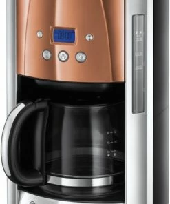 Kaffeemaschinen Russell Hobbs Luna Copper Accents Digitale Glas-Kaffeemaschine Kupfer/cleansteel