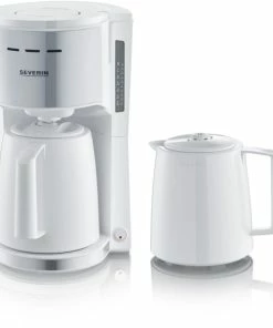 Kaffeemaschinen Severin KA 9257 Kaffeeautomat Mit 2 Thermokannen Weiß/edelstahl