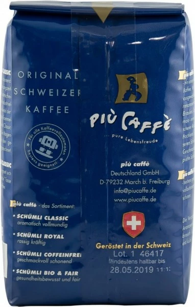 Piu Caffe Schümli Classic 250 G Kaffeebohnen 4 Piu Caffe Schümli Classic 250 G Kaffeebohnen – Bild 2